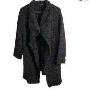 Eileen Fisher organic wool alpaca Knit Sweater poncho cardigan xs